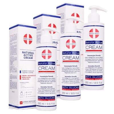 Beta Skin Natural Active Cream x 3 ZESTAW Krem łagodzący przebieg chorób skórnych 250 ml x 3