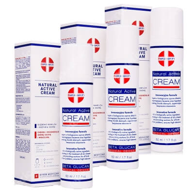 Beta Skin Natural Active Cream x 3 ZESTAW Krem łagodzący przebieg chorób skórnych 50 ml x 3