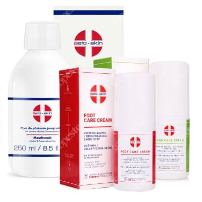 Beta Skin Protect Care ZESTAW Płyn do higieny jamy ustnej 250 ml + Krem do dłoni 75 ml + Krem do stóp 75 ml
