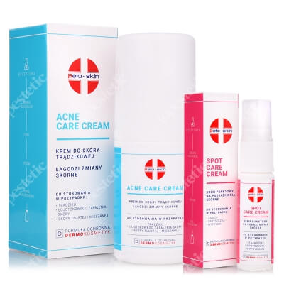 Beta Skin Spot Care Cream + Acne Care Cream ZESTAW Krem punktowy na podrażnienia skórne 15 ml + Krem do skóry trądzikowej, łagodzi zmiany skórne 75 ml