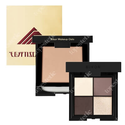 Bikor Beauty Make Up Way ZESTAW Puder - N°6 Deep honey (brzoskwiniowy) 8 g + Bikor Ziemia Egipska z wyciągiem z lukrecji 14 g - WERSJA LIMITOWANA + Cienie do powiek - N°