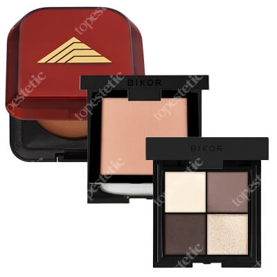 Bikor Beauty Make Up ZESTAW Puder - N°5 Honey (miodowy) 8 g + Bikor Ziemia Egipska 13 g + Cienie do powiek - N°11 Nature Queen 4x2g