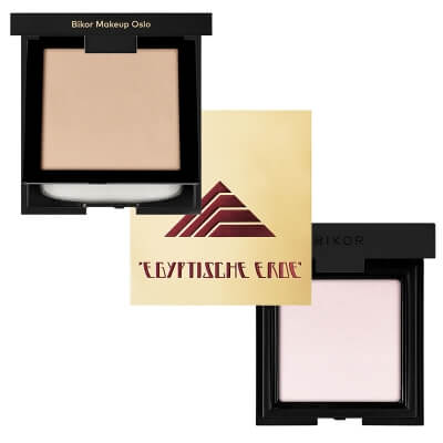 Bikor Favorite Make Up Set ZESTAW Puder - N°5 Honey (miodowy) 8 g + Rozświetlacz 8 g + Ziemia Egipska z wyciągiem z lukrecji 14 g