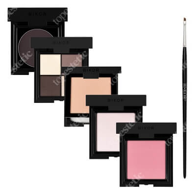 Bikor Full Make Up Set ZESTAW Eyeliner 3 g + Pędzelek do kresek + Puder 8 g + Rozświetlacz 8 g + Cienie do powiek 4x 2g + Róż 8 g