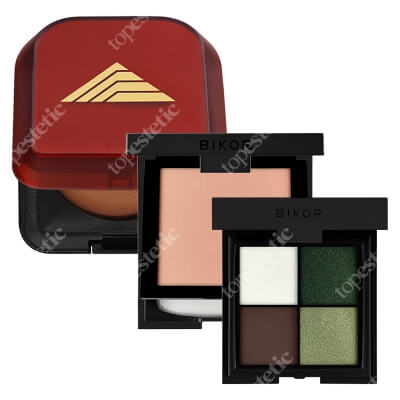 Bikor Make Up Set ZESTAW Puder - N°5 Honey (miodowy) 8 g + Bikor Ziemia Egipska 13 g + Cienie do powiek - N°3 Rainforest 4x2g