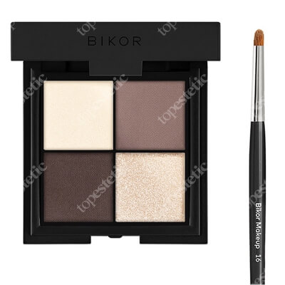 Bikor Morocco Eye Shadows + Bikor Pro Brush N°16 Eyeshadows ZESTAW Cienie do powiek - N°11 Nature Queen 4x2g + Okrągły pędzel do aplikacji miękkich formuł cieni oraz kredek 1 szt