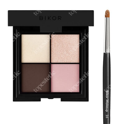 Bikor Morocco Eye Shadows + Bikor Pro Brush N°16 Eyeshadows ZESTAW Cienie do powiek - ​N°4 Marry me 4x2g + Okrągły pędzel do aplikacji miękkich formuł cieni oraz kredek 1 szt