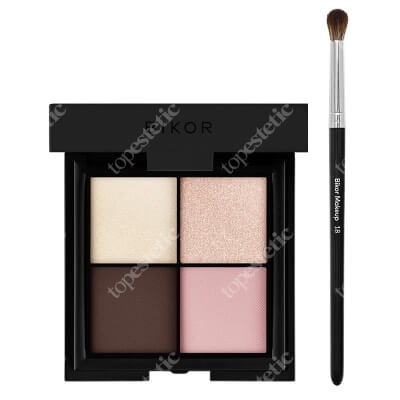 Bikor Morocco Eye Shadows + Bikor Pro Brush N°18 ZESTAW Cienie do powiek - ​N°4 Marry me 4x2g + Pędzel do makijażu oka 1 szt