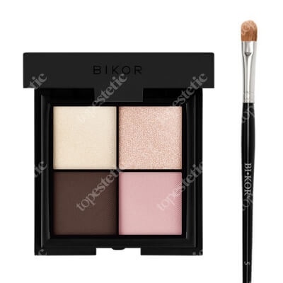 Bikor Morocco Eye Shadows + Bikor Pro Brush N°5 ZESTAW Cienie do powiek - ​N°4 Marry me 4x2g + Pędzel do cieni, pudru i korektora