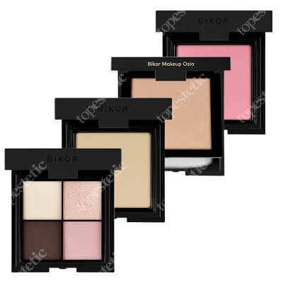 Bikor Natural Make Up ZESTAW Puder - N°6 8 g + Róż - N°2 8 g + Rozświetlacz N°2 8 g + Cienie do powiek N°4 4x2g