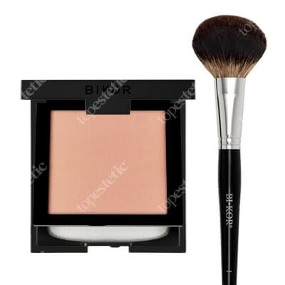 Bikor Oslo Compact Powder + Bikor Pro Brush N°1 ZESTAW Puder - N°5 Honey (miodowy) 8 g + Pędzel do pudru naturalne włosie 1 szt.