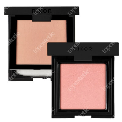 Bikor Oslo Compact Powder + Como Blush ZESTAW Puder - N°5 Honey (miodowy) 8 g + Róż - N°5 Sunrise Satined (ciepły łososiowy, satynowy) 8 g