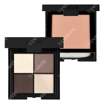Bikor Oslo Compact Powder + Morocco Eye Shadows ZESTAW Puder - N°5 Honey (miodowy) 8 g + Cienie do powiek - N°11 Nature Queen 4x2g