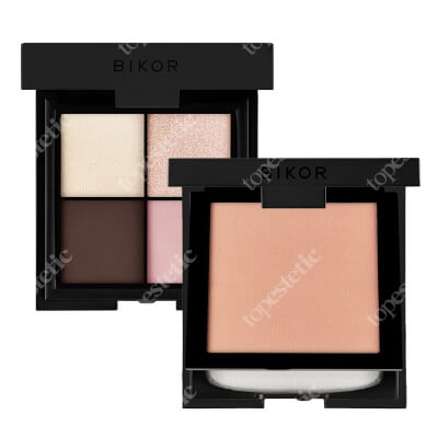Bikor Oslo Compact Powder + Morocco Eye Shadows ZESTAW Puder - N°5 Honey (miodowy) 8 g + Cienie do powiek - ​N°4 Marry me 4x2g