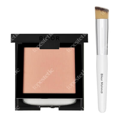 Bikor Oslo Compact Powder N°5 + Ultra Foundation Brush ZESTAW Puder - Honey (miodowy) 8 g + Pędzel włosie syntetyczne 1 szt.