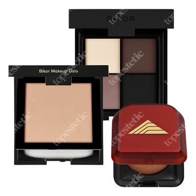 Bikor Perfect Make Up Set ZESTAW Puder - N°6 Deep honey (brzoskwiniowy) 8 g + Bikor Ziemia Egipska 13 g + Cienie do powiek - N°5 ​Bed & Breakfast 4x2g