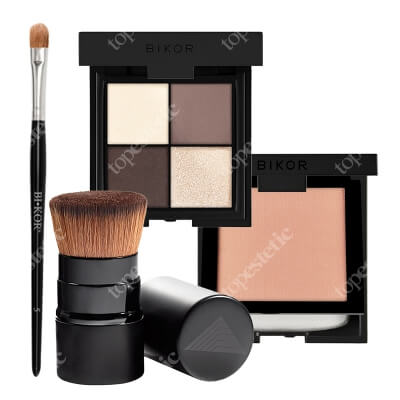 Bikor Perfect Set ZESTAW Cienie do powiek - N°11 4x2g + Pędzel do cieni 1 szt + Puder - N°5 8 g + Pędzel do pudru 1 szt