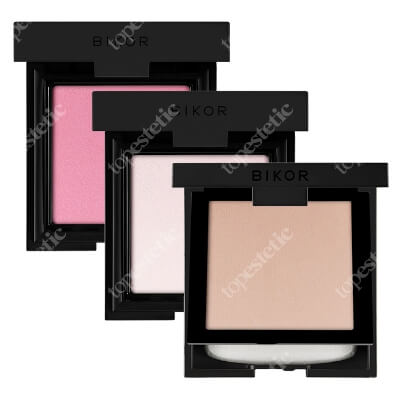 Bikor Super Make Up Set ZESTAW Puder - N°3 Every you 8 g + Róż - N°4 Summer Glow Satined 8 g + Rozświetlacz 8 g