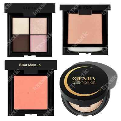 Bikor Your Make Up Set ZESTAW Puder - N°5 Honey (miodowy) 8 g + Ziemia rozświetlająca 10 g + Cienie do powiek - ​N°4 Marry me 4x2g + Róż - N°7 Strawberry Milksha