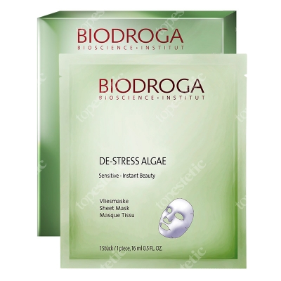 Biodroga Bioscience De-Stress Algae Sensitive Beauty Essence Sheet Mask Maska do skóry wrażliwej 3 x 16 ml
