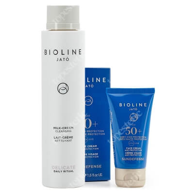 Bioline Jato Perfect Skin ZESTAW Mleczko kojąco-oczyszczające 200 ml + Przeciwstarzeniowy krem do twarzy 50 ml