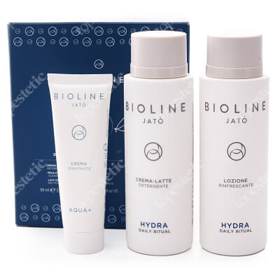 Bioline Jato Travel Kit Daily Ritual Aqua+ ZESTAW Tonik 99 ml + Mleczko 99 ml + Krem nawilżający 30 ml