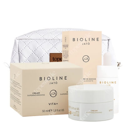 Bioline Jato Vita+ Set ZESTAW Nektar w kroplach 30 ml + Krem Super odżywczy 50 ml + Kosmetyczka 1 szt 