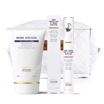 Biologique Recherche Biofixine Set ZESTAW Przeciwstarzeniowa maska do twarzy 100 ml + Przeciwzmarszczkowy krem pod oczy i na okolice ust 15 ml + Kosmetyczka 1 szt