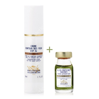 Biologique Recherche Creme Contour Des Yeux Vip 02 + Oligoproteines Marines ZESTAW Dotleniający pod oczy - Krem 30 ml + Serum 8 ml