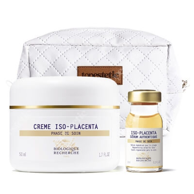 Biologique Recherche Iso Placenta Set ZESTAW Krem regenerujący z placentą 50 ml + Serum regenerujące 8 ml + Kosmetyczka 1 szt