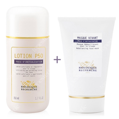 Biologique Recherche Lotion P50 + Masque Vivant ZESTAW Przeciwtrądzikowy Lotion 150 ml + Maska 100 ml