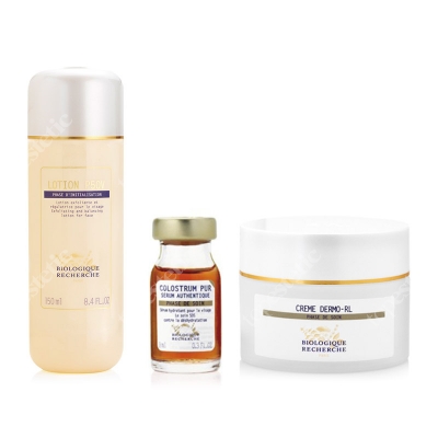Biologique Recherche Skóra Sucha ZESTAW Lotion P50V 150 ml + Serum Colostrum Pur 8 ml + Creme Dermo-Rl 50 ml