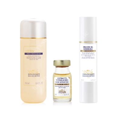 Biologique Recherche Skóra wrażliwa ZESTAW Lotion P50V 150 ml + Serum Extraits Tissualaires 8 ml + Emulsion Gel Biosensible 50 ml