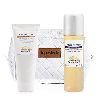 Biologique Recherche Wygładzający Zestaw Do Ciała I Włosów ZESTAW Złuszczający lotion 250 ml + Balsam wygładzający 200 ml + Kosmetyczka
