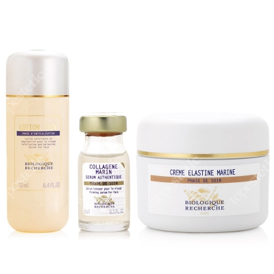 Biologique Recherche Zestaw anti-aging dla skóry normalnej ZESTAW Lotion P50V 50 ml + Serum Elastine Marine 8 ml + Creme Elastine Marine 50 ml