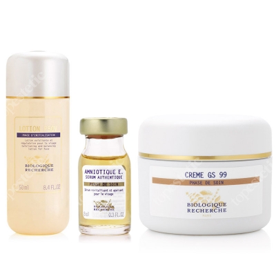 Biologique Recherche Zestaw rewitalizujący dla skóry dojrzałej ZESTAW Lotion P50V 50 ml + Serum Amniotique E 8 ml + Creme GS 99 50 ml