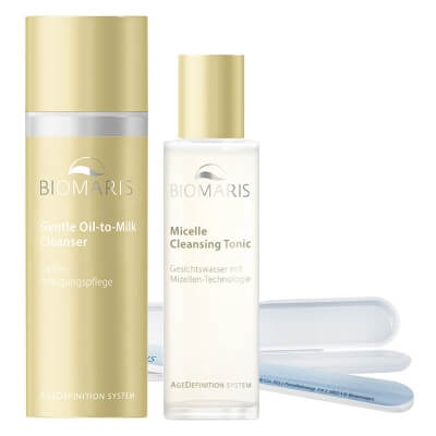 Biomaris Age Definition Cleansing Set ZESTAW Mleczko w olejku 150 ml + Tonik 100 ml + Pilnik dwustronny do paznokci naturalnych w etui 1 s