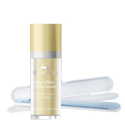 Biomaris Direct-Effect Lifting Serum + Pilnik Dwustronny ZESTAW Serum ujędrniające z błyskawicznym efektem liftingu 30 ml + Pilnik dwustronny do paznokci naturalnych w etui 1 szt