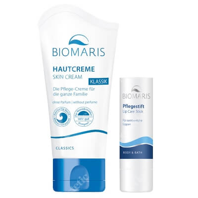 Biomaris Protective Kit ZESTAW Krem ochronny z wodą morską i euceryną, bezzapachowy 50 ml + Sztyft ochronny do ust 4,5 g
