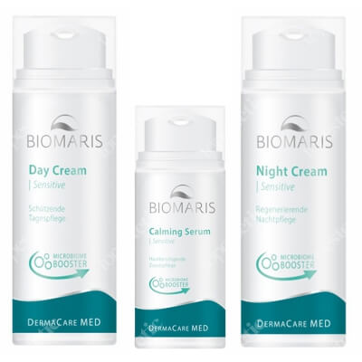 Biomaris Sensitive Skin Rescue Set ZESTAW Łagodzące serum 30 ml + Ochronny krem na dzień 50 ml + Regenerujący krem na noc 50 ml