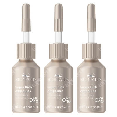 Biomaris Super Rich Ampoules ZESTAW Ampułki stymulujące do skóry dojrzałej z koenzymem Q10, 3x10 ml