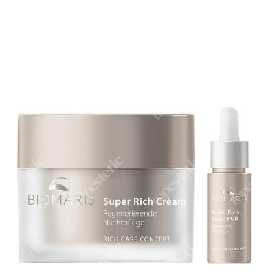 Biomaris Super Rich Beauty Oil + Super Rich Cream ZESTAW Olejek upiększający do skóry dojrzałej 15 ml + Krem odżywczy do skóry suchej i dojrzałej 50 ml