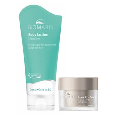 Biomaris Super Rich Cream + Body Lotion Sensitive ZESTAW Krem odżywczy do skóry suchej i dojrzałej 50 ml + Nawilżające mleczko do ciała dla skóry suchej  i wrażliwej 200 ml