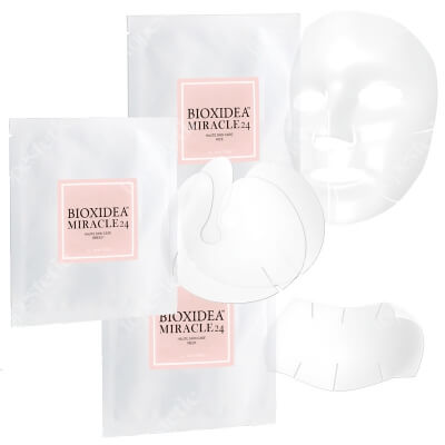 Bioxidea Miracle 24 ZESTAW Maska na twarz nawilżająco - liftingująca 1 szt + Maska na biust 1 szt. + Maska na szyję 1 szt.