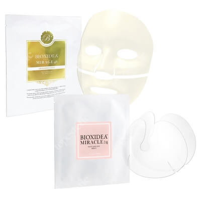 Bioxidea Mirage 48 Excellence Gold + Miracle 24 Breast Mask ZESTAW Maska na twarz nawilżająco - przeciwstarzeniowa 1 szt + Maska na biust 1 szt.