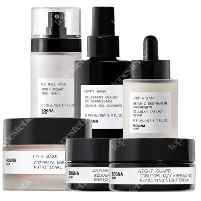 Bogna Skin Full Care New ZESTAW Krem na noc 30 ml + Krem na dzień 30 ml + Olejek do demakijażu 100 ml + Tonik 100 ml + Serum 50 ml + Maska 50 ml