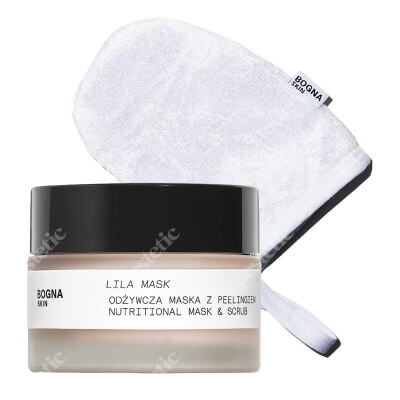 Bogna Skin Lila Mask + Make Up Remover Glove ZESTAW Odżywcza maska z peelingiem 50 ml + Rękawiczka do demakijażu 1szt.