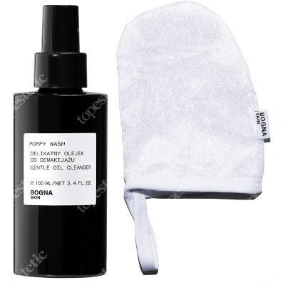 Bogna Skin Make Up Remover Glove + Poppy Wash ZESTAW Rękawiczka do demakijażu 1szt. + Delikatny olejek do demakijażu 100 ml