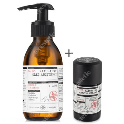 Bosqie Abyssinian Oil No.605 + Natural Antiperspirant No.148 ZESTAW Naturalny olej abisyński - modrak abisyński 150 ml + Naturalny antyperspirant - bezzapachowy 75 g