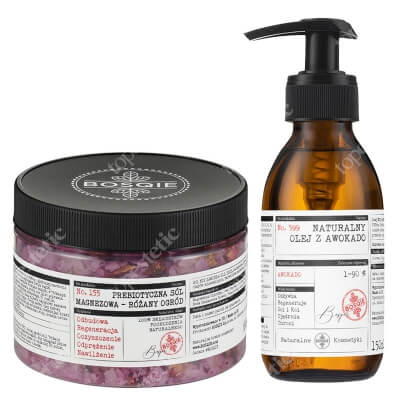 Bosqie Bath Salt No.155 + Avocado Oil No.599 ZESTAW Prebiotyczna sól magnezowa - Różany Ogród 500 g + Naturalny olej z pestek Awokado 150 ml